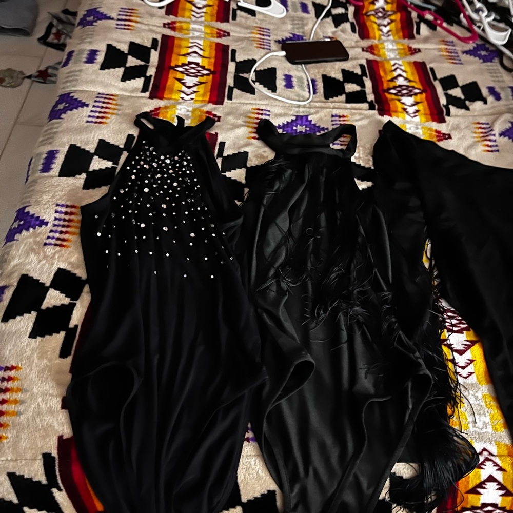 SHEIN Black Bodysuits with Embellishment never worn